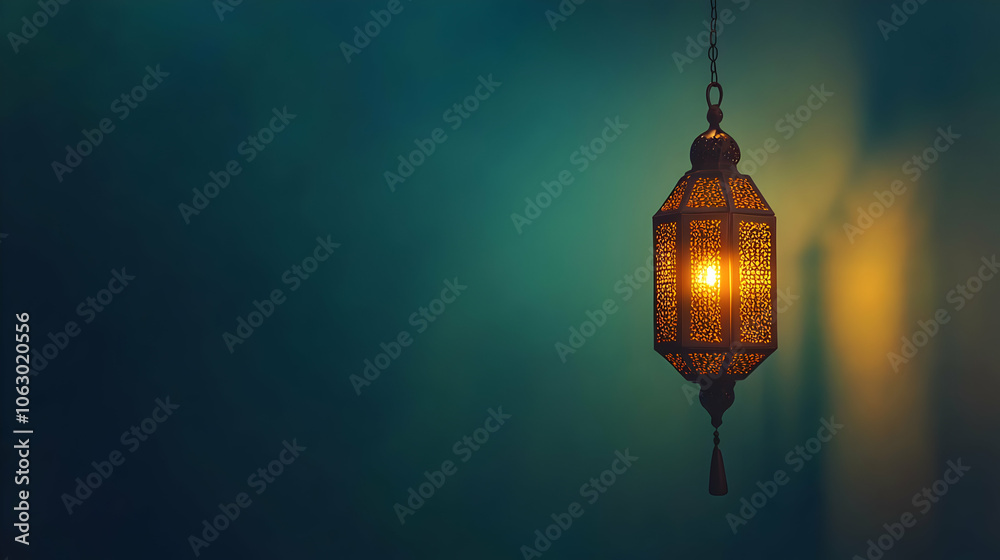 A decorative lantern hanging against a softly lit background, creating a warm ambiance. AI Image A decorative lantern hanging against a softly lit background, creating a warm ambiance. AI Image