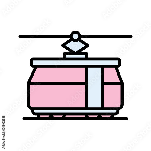 Tram Car Vector Icon