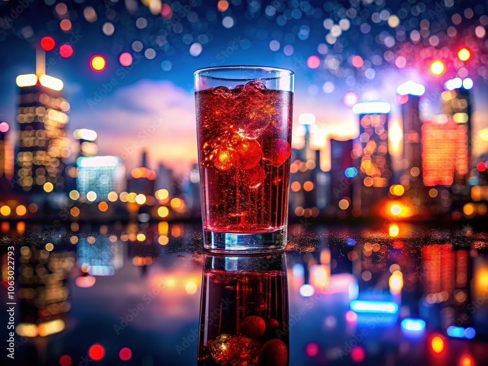 Red soda's vibrant splash, a double exposure dream. Red soda's vibrant splash, a double exposure dream.