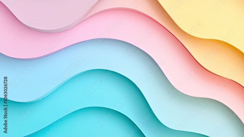 Colorful wave patterns in pastel shades on a smooth background. Colorful wave patterns in pastel shades on a smooth background.