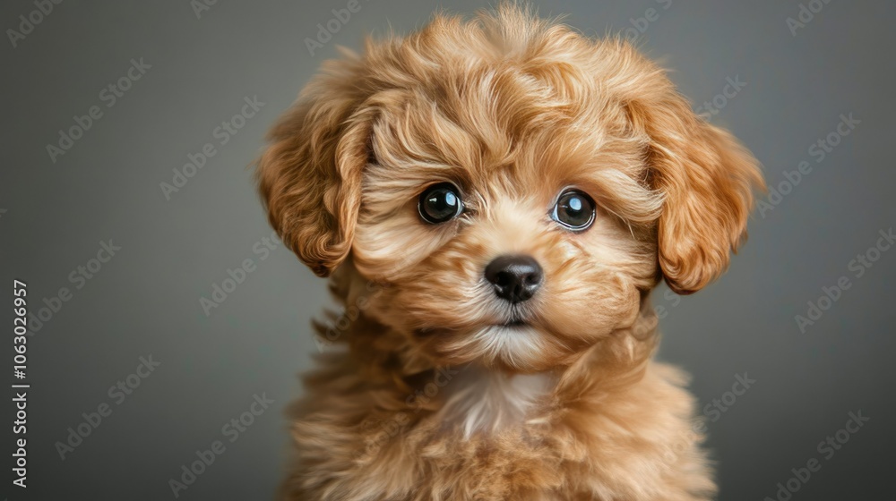 Adorable Puppy with Curly Fur and Big Eyes Adorable Puppy with Curly Fur and Big Eyes