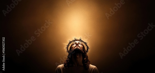 A divine portrait of Jesus with a radiant halo, symbolizing his godly nature and the embodiment of faith and divinity