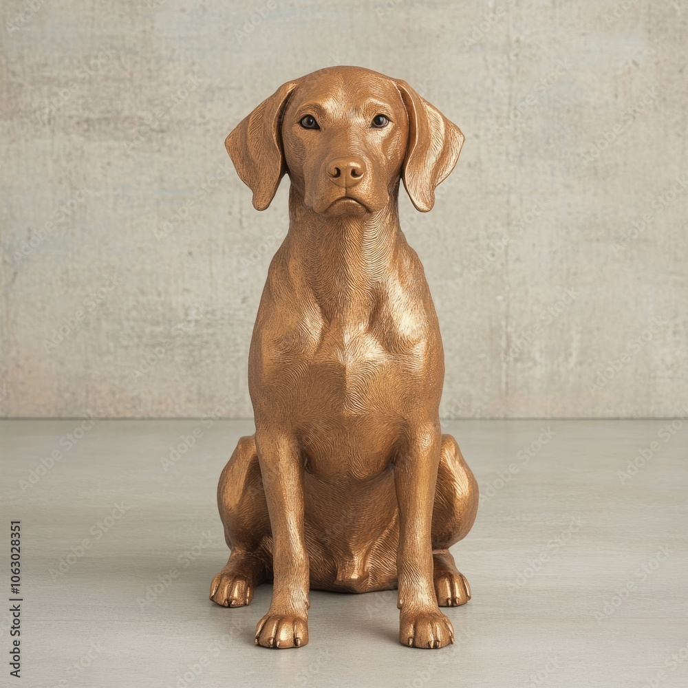 A bronze sculpture of a sitting dog, showcasing artistic craftsmanship. A bronze sculpture of a sitting dog, showcasing artistic craftsmanship.