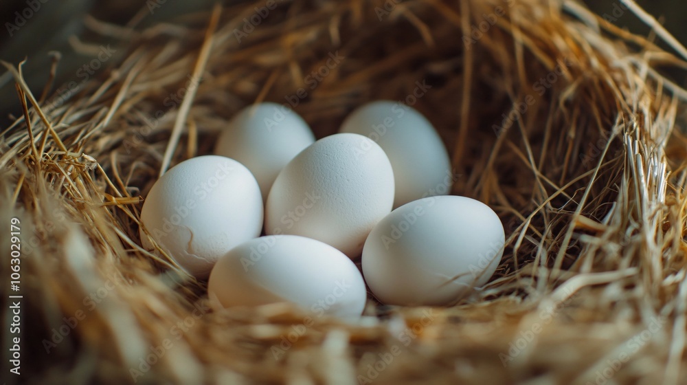 White Eggs in a Nest of Hay White Eggs in a Nest of Hay