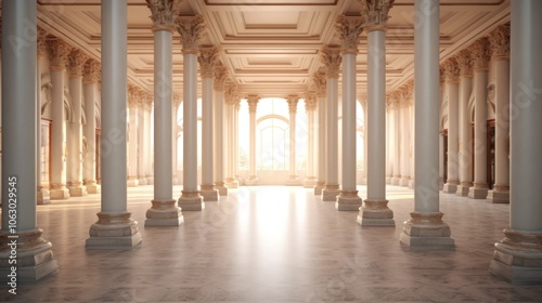 Grand Hallway with Columns