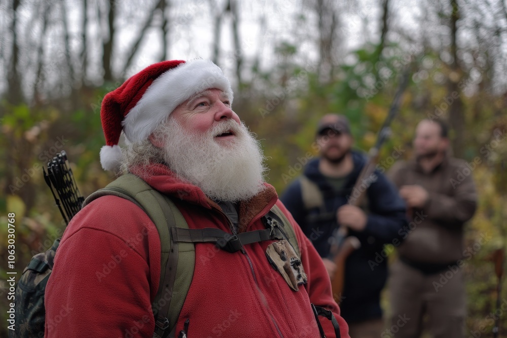 Santa enjoying local tales and camaraderie Santa enjoying local tales and camaraderie