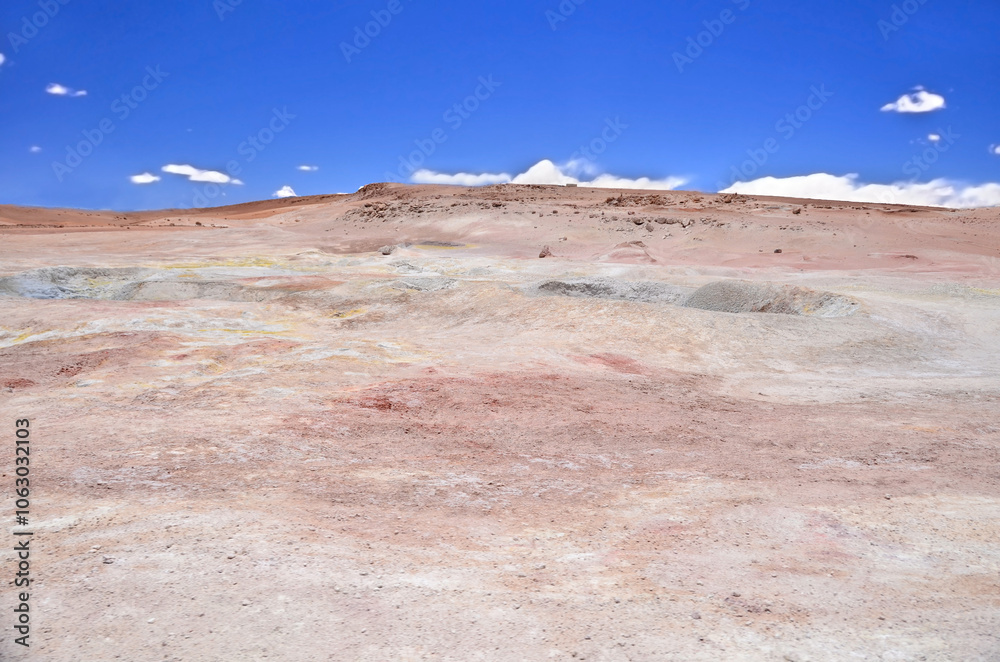 Geyser field Sol de Manana, Altiplano, Bolivia, South America. Geyser field Sol de Manana, Altiplano, Bolivia, South America.