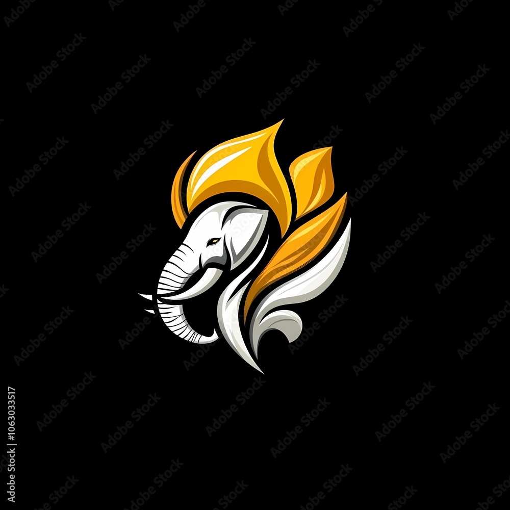 Fototapeta premium Flat Modern Elephant Logo Design - Vector Icon Illustration