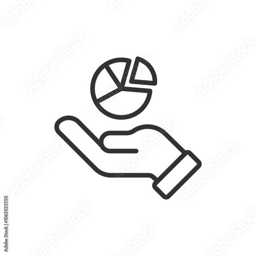 Calculated statistics, icon in line design. Statistics, calculations, analysis, data, graphs, metrics, evaluation on white background vector. Calculated statistics editable stroke icon