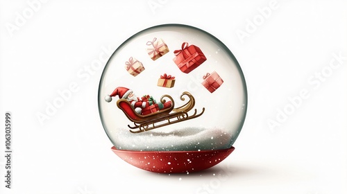 Christmas Snow Globe with Santa Claus and Presents