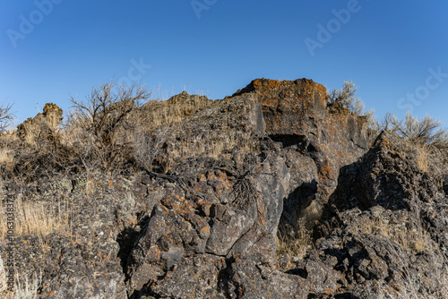 Hell's Half Acre Lava Field, Snake River Plain, Idaho. Basalt，Yellowston Hotspot. US-26(POW-MIA Memorial Highway) photo