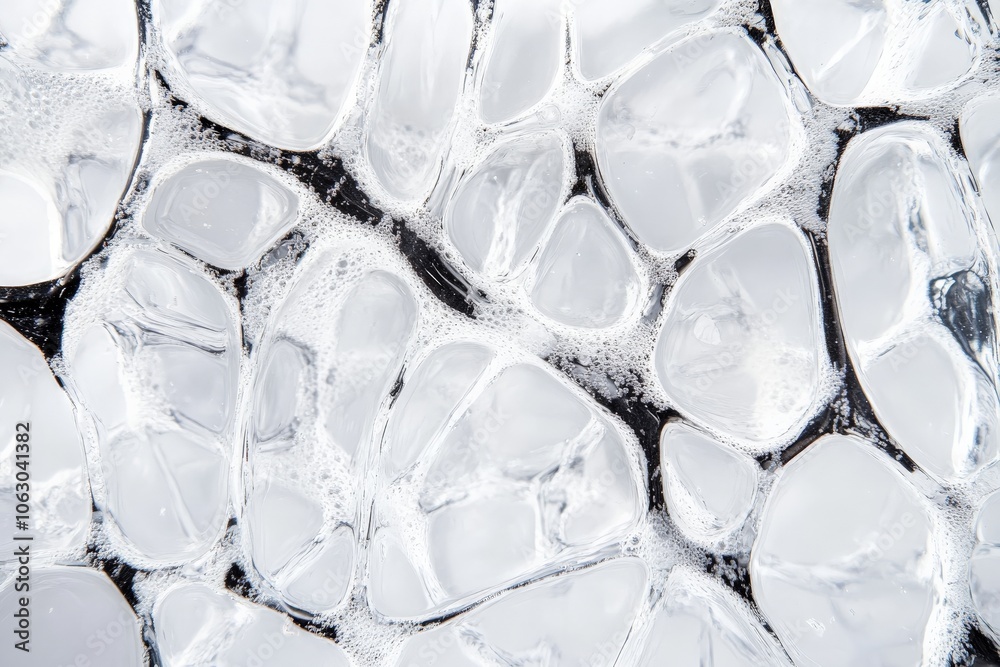 A high-resolution macro photograph showcasing clear ice cubes with intricate air bubbles and a textured surface, creating a captivating and refreshing view. A high-resolution macro photograph showcasing clear ice cubes with intricate air bubbles and a textured surface, creating a captivating and refreshing view.