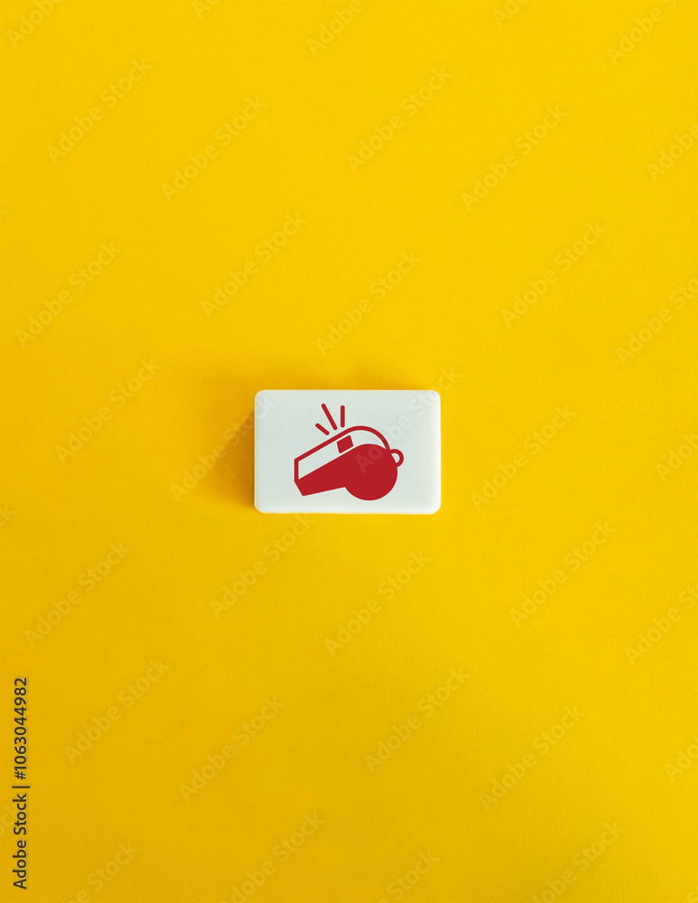 Text on Block Letter Tileson Yellow Background. Minimal Aesthetic.