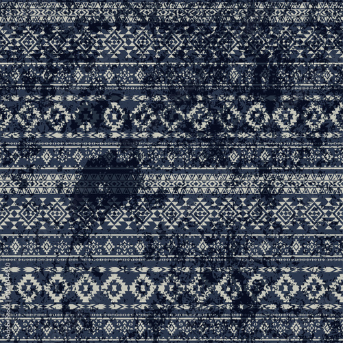 Native American traditional fabric patchwork grunge wallpaper vintage vector seamless pattern for shirt fabric wrapping carpet rug tablecloth pillow
