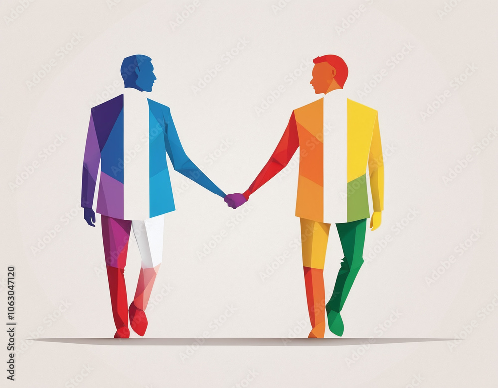 Homosexual wedding illustration. AI generated. Homosexual wedding illustration. AI generated.
