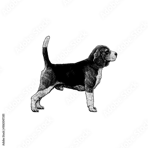 Beagle hand drawing vector isolated on background.
