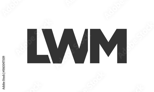 LWM logo design template with strong and modern bold text. Initial based vector logotype featuring simple and minimal typography. Trendy company identity.