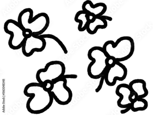 Illustration of blooming flowers or clover leaf illustration