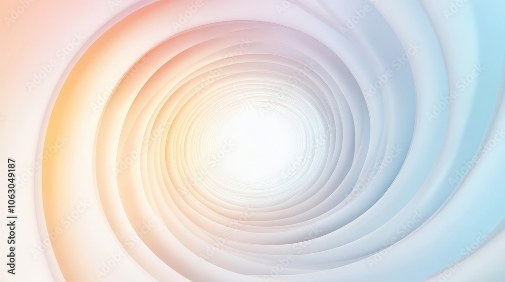 A spiral of light and color with a white center