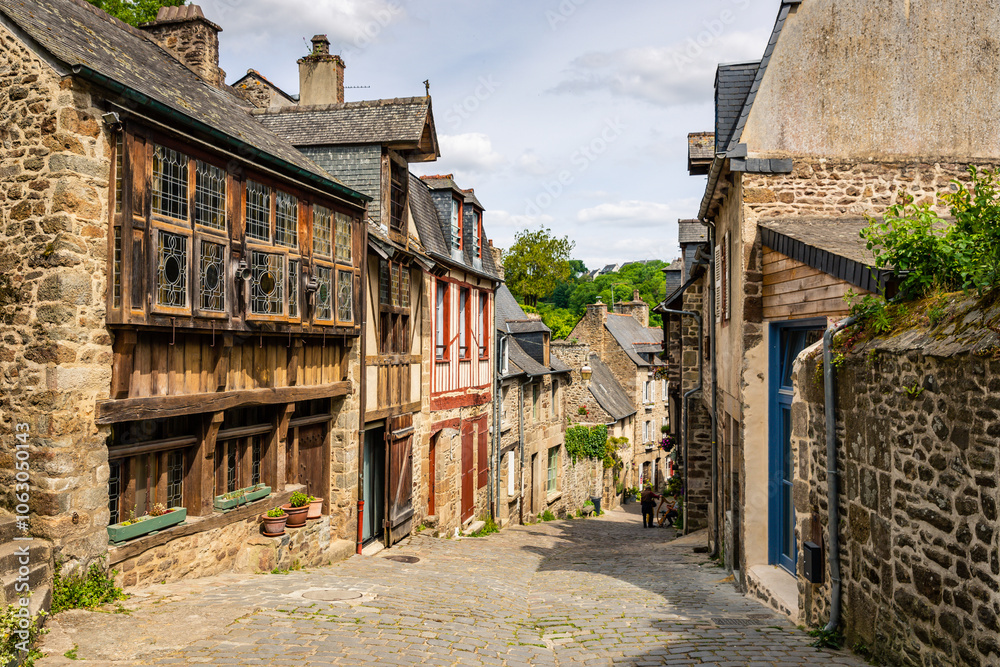 Charming Streets of Dinan, Brittany, Northwest France Charming Streets of Dinan, Brittany, Northwest France