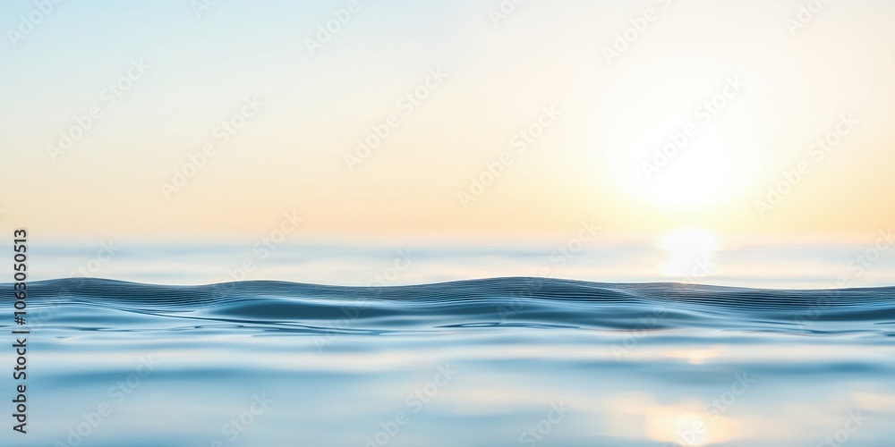 Calm ocean waves under a bright sunrise, serene atmosphere, tranquil water. Calm ocean waves under a bright sunrise, serene atmosphere, tranquil water.