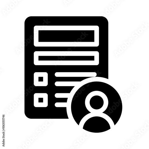 Icon File Contact With Style Glyph