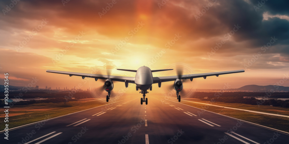 Fototapeta premium Drone activity in the sky