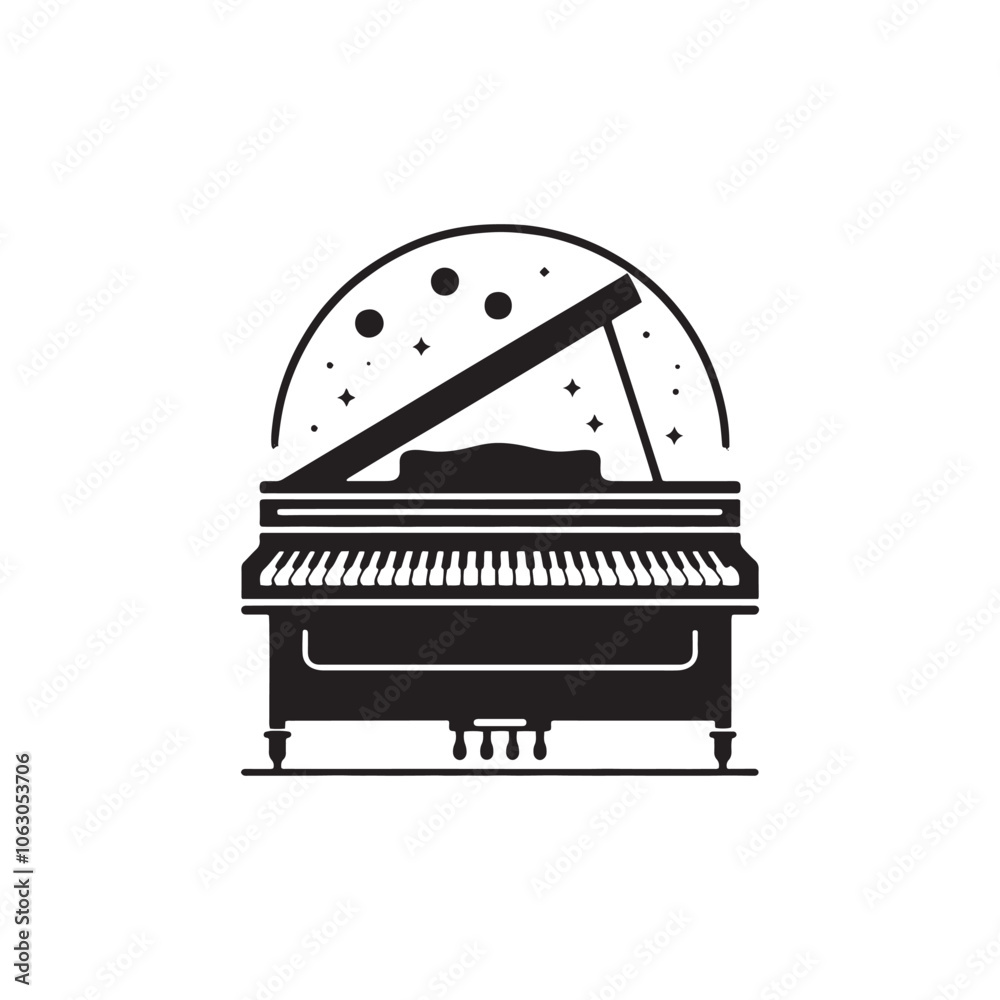 Clavichord Silhouette - Clavichord Illustration - Classical Music Instrument Vector. Clavichord Silhouette - Clavichord Illustration - Classical Music Instrument Vector.