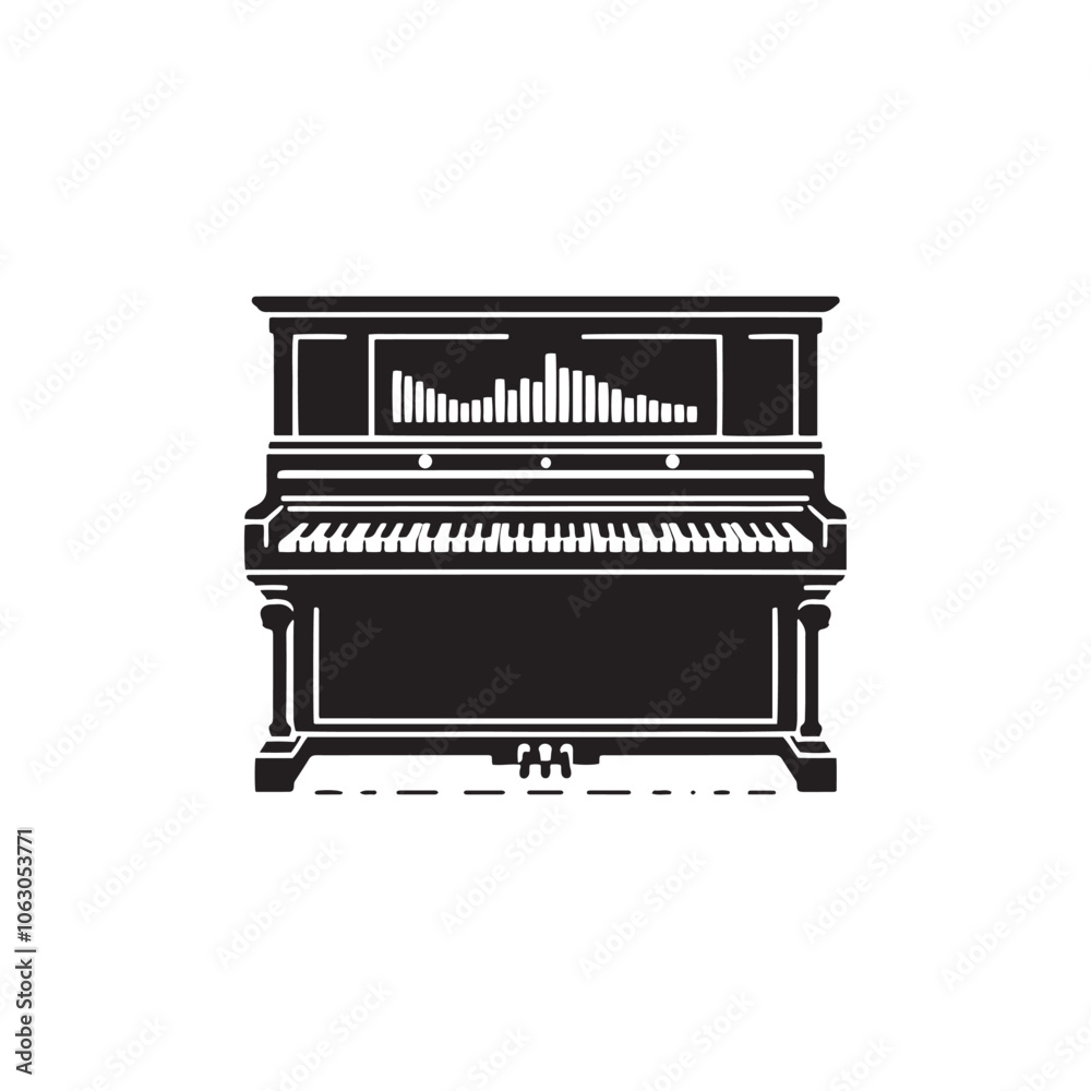 Clavichord Silhouette - Clavichord Illustration - Classical Music Instrument Vector. Clavichord Silhouette - Clavichord Illustration - Classical Music Instrument Vector.