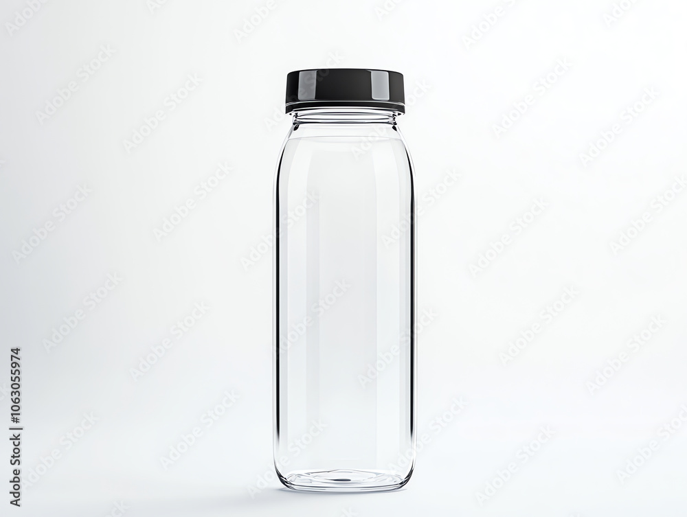Transparent Sports Bottle on White Background Transparent Sports Bottle on White Background