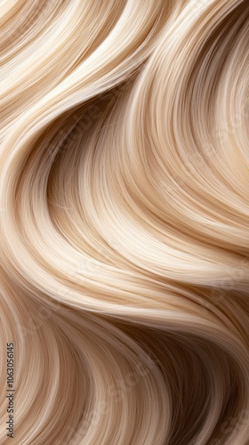 A woman with long blonde hair, which is styled in a wavy, curly pattern