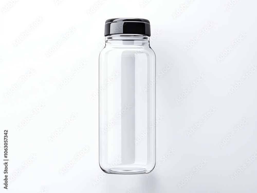 Transparent Sports Bottle on White Background Transparent Sports Bottle on White Background