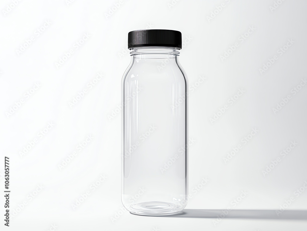 Transparent Sports Bottle on White Background Transparent Sports Bottle on White Background
