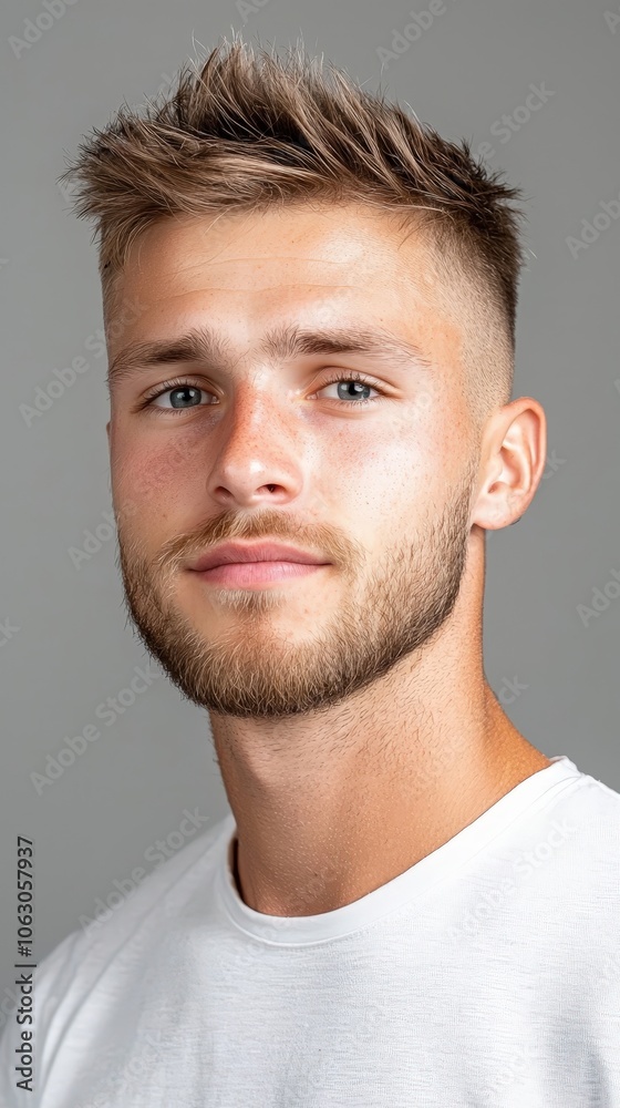 A man with a shaved head and a beard is smiling A man with a shaved head and a beard is smiling