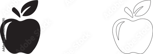 Apple vector icon. Sign of proper nutrition. Isolated fruit.