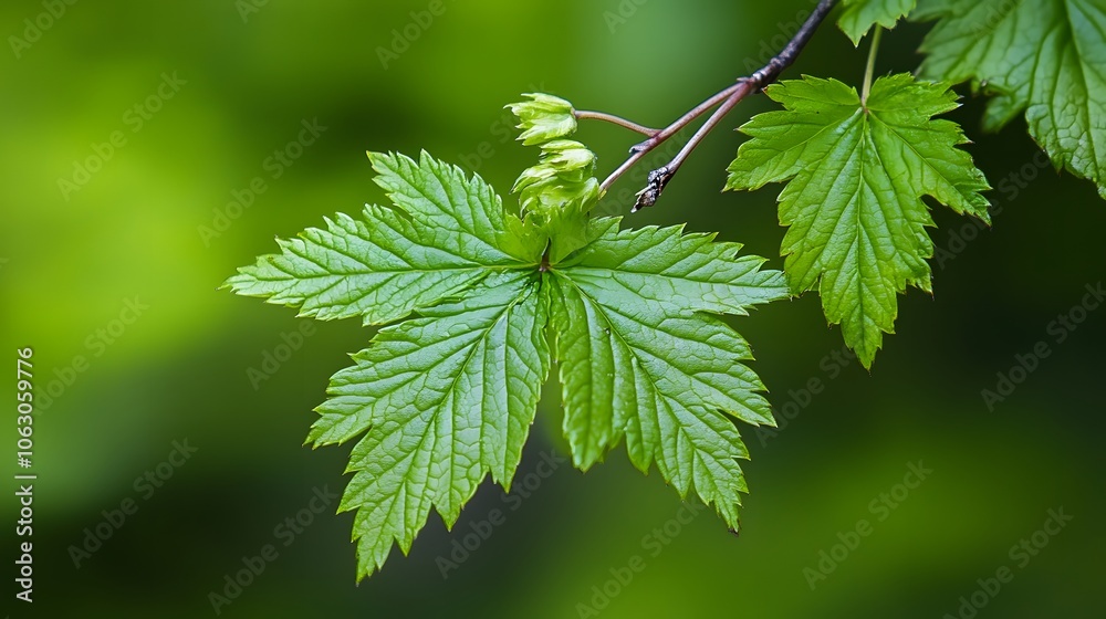 Fresh green leaves illuminate nature's beauty Fresh green leaves illuminate nature's beauty