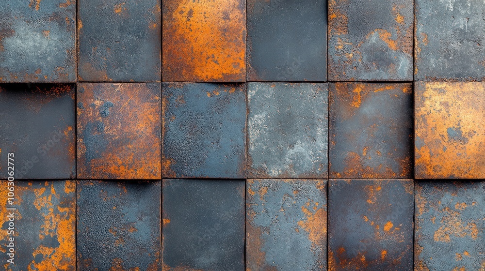 A bold seamless pattern with upcycled metal textures, featuring rusted and polished sections, creating an industrial and raw aesthetic for product packaging, architecture, or digital design A bold seamless pattern with upcycled metal textures, featuring rusted and polished sections, creating an industrial and raw aesthetic for product packaging, architecture, or digital design