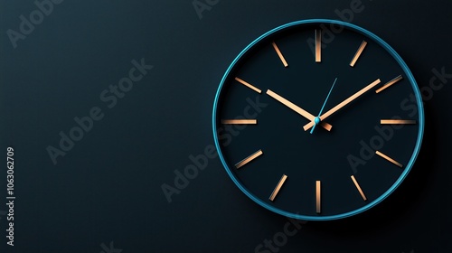 Wallpaper Mural Modern Minimalist Wall Clock on Dark Textured Background Torontodigital.ca