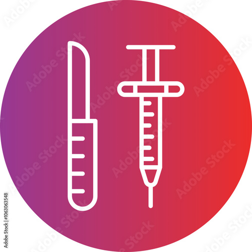 Plastic Surgery Addiction Vector Icon Style