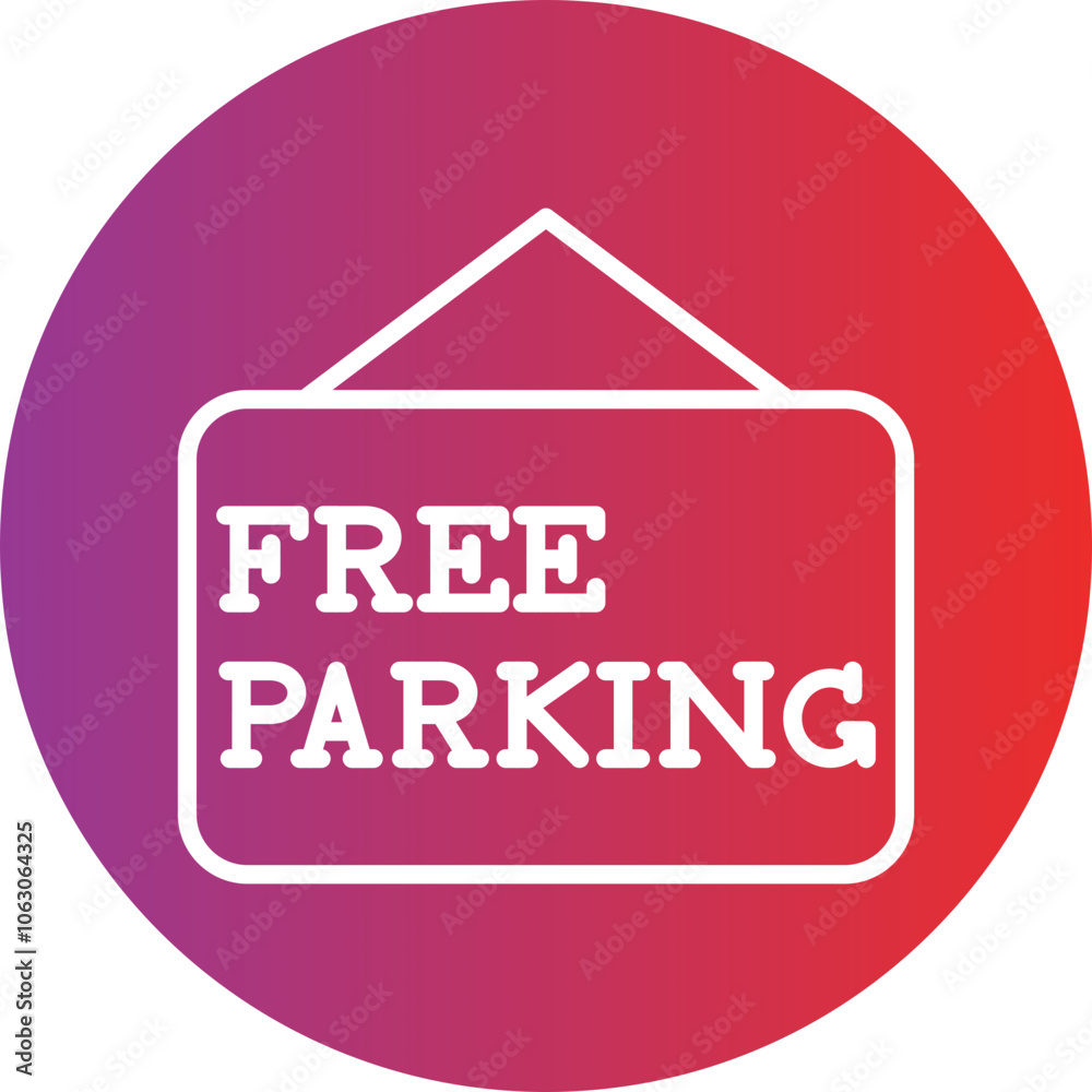 Free Parking Vector Icon Style Free Parking Vector Icon Style