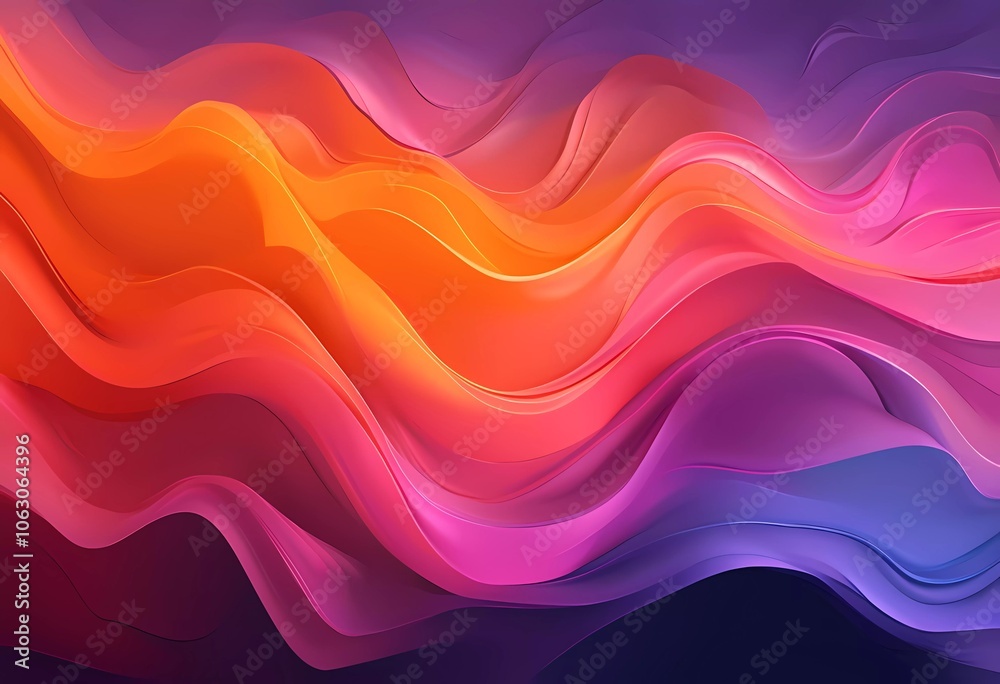 Abstract Swirling Waves of Orange, Pink, and Purple Abstract Swirling Waves of Orange, Pink, and Purple
