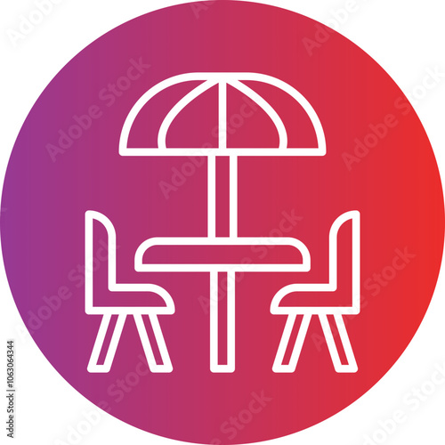 Outdoor Terrace Vector Icon Style