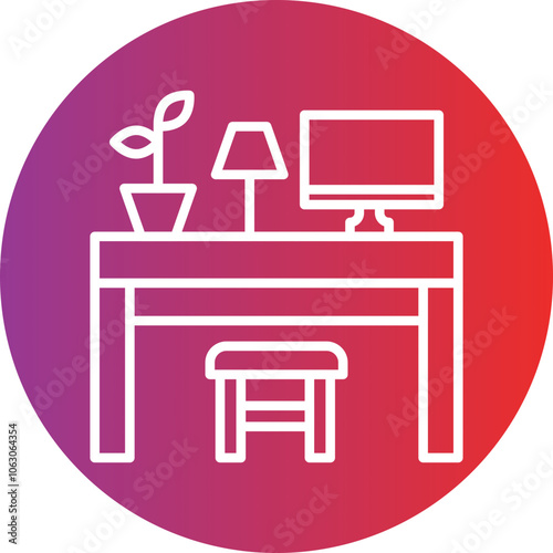 Dedicated Desk Vector Icon Style