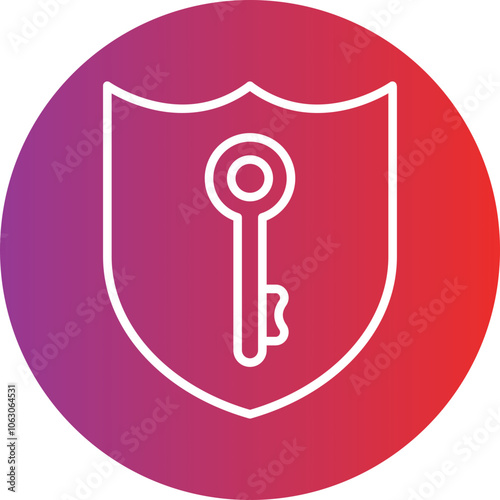 Security Key Vector Icon Style