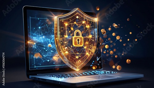 Cybersecurity, shield, padlock, digital protection, binary code, matrix, neon, encryption, firewall, cyber defense, data security, digital fortress, cybercrime prevention, network security, informatio