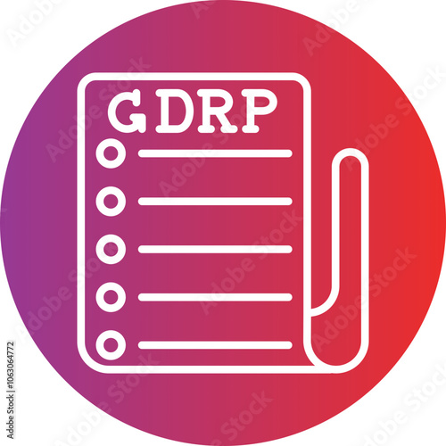 GDPR Policy Vector Icon Style