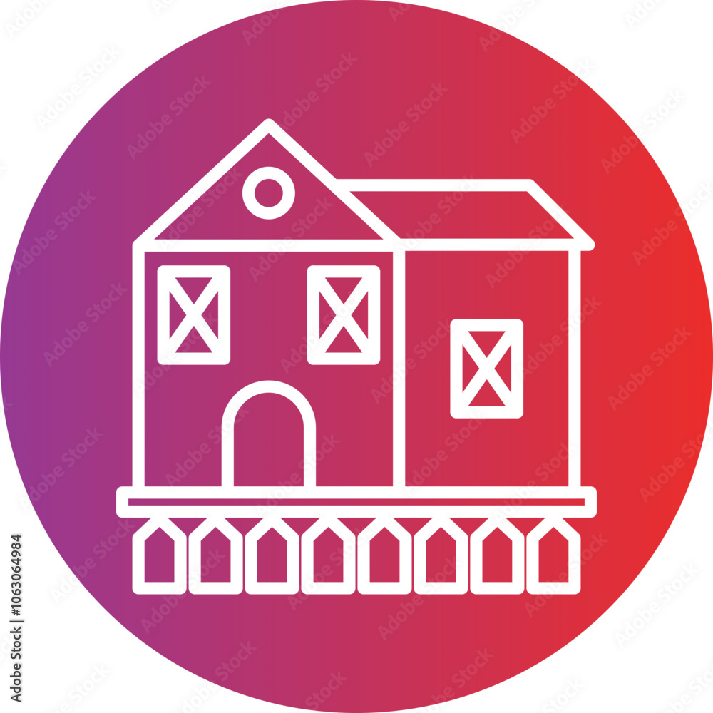 Farm House Vector Icon Style