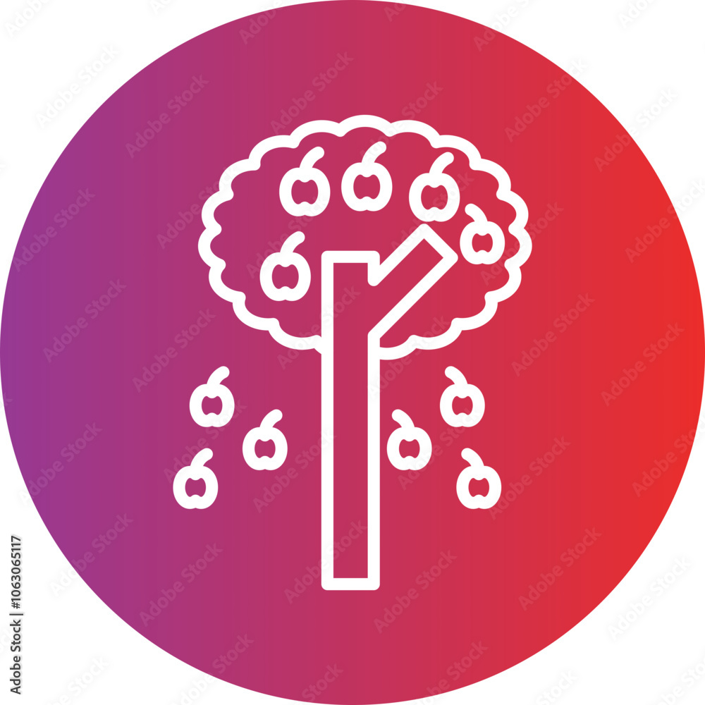 Apple Tree Vector Icon Style Apple Tree Vector Icon Style