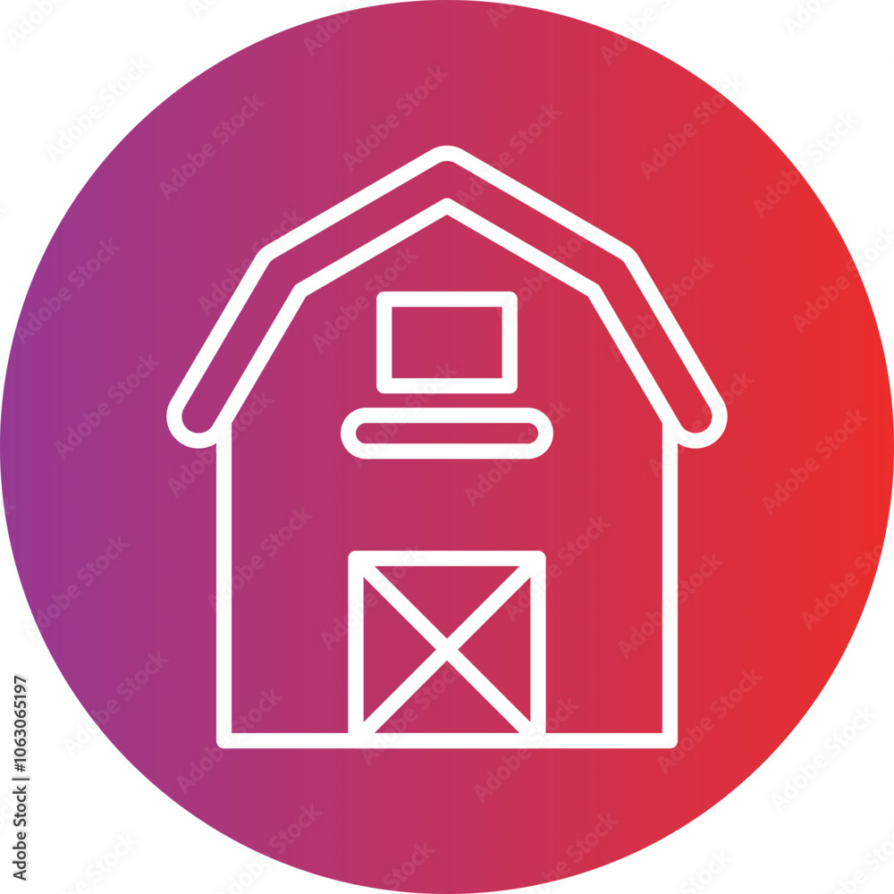 Barn Vector Icon Style