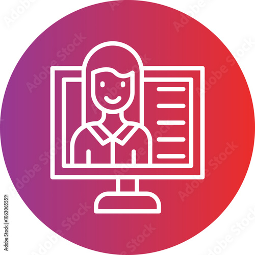 Female Blogger Vector Icon Style